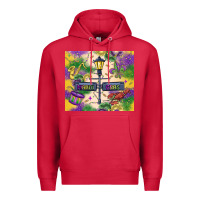 Cardinal mardi gras street lights Premium Hoodie - MaliasSmallBusiness