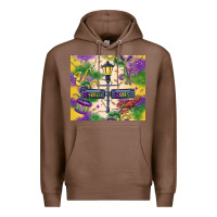 Chestnut mardi gras street lights Premium Hoodie - MaliasSmallBusiness