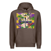 Coffee mardi gras street lights Premium Hoodie - MaliasSmallBusiness