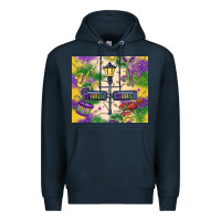 Navy mardi gras street lights Premium Hoodie - MaliasSmallBusiness