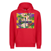 Red mardi gras street lights Premium Hoodie - MaliasSmallBusiness