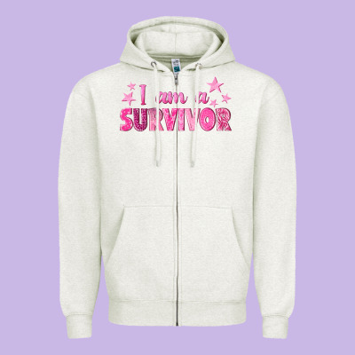 I Am A Survivor Breast Cancer Zipper Hoodie Designed By Texasbilliewilder