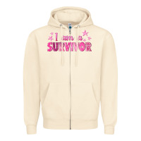 Sandshell I Am a Survivor Breast Cancer Zipper Hoodie - texasbilliewilder
