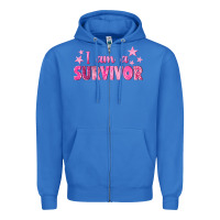 True Royal I Am a Survivor Breast Cancer Zipper Hoodie - texasbilliewilder