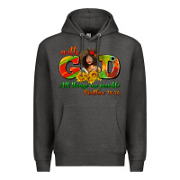Charcoal Heather with god all things are possible juneteenth Premium Hoodie - AdoDesignShop