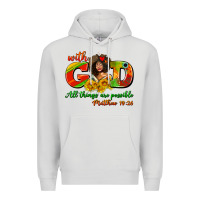 Dove Grey with god all things are possible juneteenth Premium Hoodie - AdoDesignShop