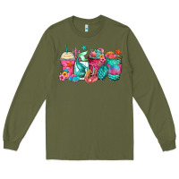 Army Green mermaid tail coffee cups Long Sleeve Tee - Zillion Design Studio