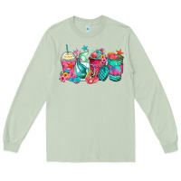Matcha mermaid tail coffee cups Long Sleeve Tee - Zillion Design Studio