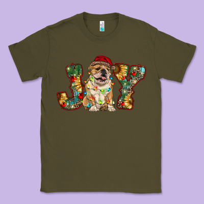 Bulldog Christmas Joy Classic Tee Designed By Ranaportraitstore