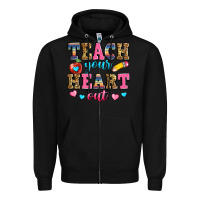 Black teach your heart out Zipper Hoodie - Zillion Design Studio