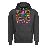 Charcoal Heather teach your heart out Zipper Hoodie - Zillion Design Studio