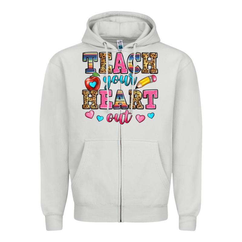 Teach Your Heart Out Zipper Hoodie by Zillion Design Studio | Teevron