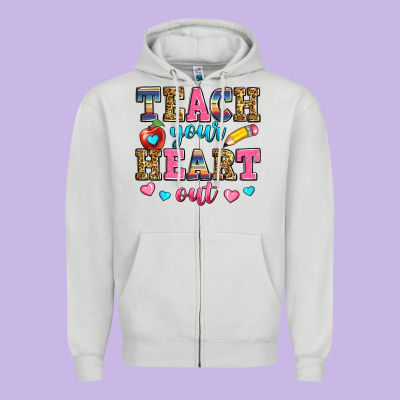 Teach Your Heart Out Zipper Hoodie Designed By Zillion Design Studio
