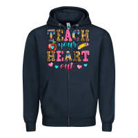 Navy teach your heart out Zipper Hoodie - Zillion Design Studio