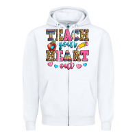 White teach your heart out Zipper Hoodie - Zillion Design Studio