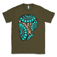 Army Green gemstone cowhide patches Classic Tee - RanaPortraitStore