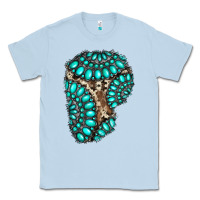 Dusty Blue gemstone cowhide patches Classic Tee - RanaPortraitStore