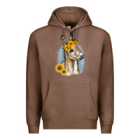 Chestnut Sunflower Baby Donkey Premium Hoodie - RanaPortraitStore