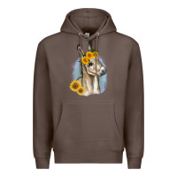 Coffee Sunflower Baby Donkey Premium Hoodie - RanaPortraitStore