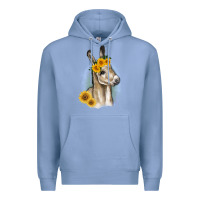 Colony Blue Sunflower Baby Donkey Premium Hoodie - RanaPortraitStore