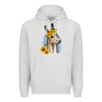 Dove Grey Sunflower Baby Donkey Premium Hoodie - RanaPortraitStore