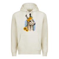Oatmeal Heather Sunflower Baby Donkey Premium Hoodie - RanaPortraitStore