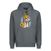 Rock Sunflower Baby Donkey Premium Hoodie - RanaPortraitStore