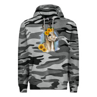 Slate Camo Sunflower Baby Donkey Premium Hoodie - RanaPortraitStore