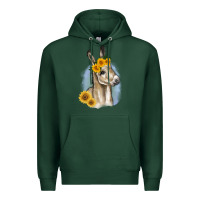 Sports Green Sunflower Baby Donkey Premium Hoodie - RanaPortraitStore