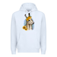 White Sunflower Baby Donkey Premium Hoodie - RanaPortraitStore