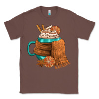 Chestnut Winter Coffee Cup With Scarf Classic Tee - FaDigitalArtStudio