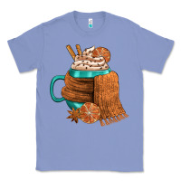 Colony Blue Winter Coffee Cup With Scarf Classic Tee - FaDigitalArtStudio