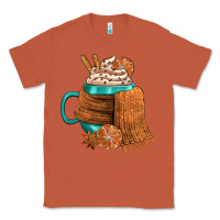 Copper Winter Coffee Cup With Scarf Classic Tee - FaDigitalArtStudio