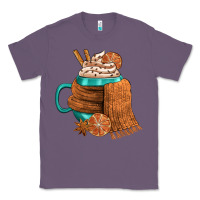 Lavender Winter Coffee Cup With Scarf Classic Tee - FaDigitalArtStudio