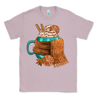 Lilac Winter Coffee Cup With Scarf Classic Tee - FaDigitalArtStudio