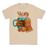 Mushroom Winter Coffee Cup With Scarf Classic Tee - FaDigitalArtStudio