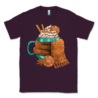 Plum Winter Coffee Cup With Scarf Classic Tee - FaDigitalArtStudio