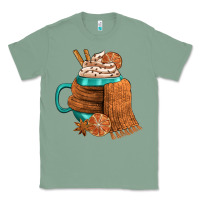 Sage Winter Coffee Cup With Scarf Classic Tee - FaDigitalArtStudio
