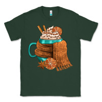 Sports Green Winter Coffee Cup With Scarf Classic Tee - FaDigitalArtStudio