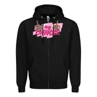 Black Hey Cancer Zipper Hoodie - texasbilliewilder