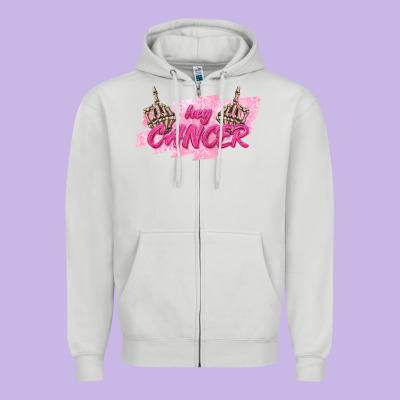 Hey Cancer Zipper Hoodie Designed By Texasbilliewilder