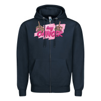 Navy Hey Cancer Zipper Hoodie - texasbilliewilder