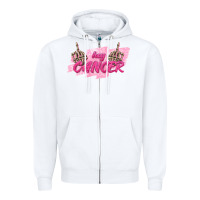 White Hey Cancer Zipper Hoodie - texasbilliewilder