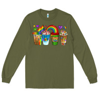 Army Green lgbtq coffee drinks Long Sleeve Tee - texasbilliewilder