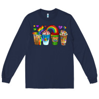 Navy lgbtq coffee drinks Long Sleeve Tee - texasbilliewilder