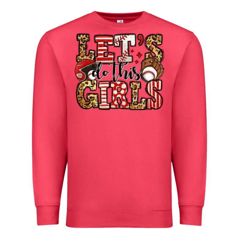 Let's Do This Girls Baseball Premium Sweatshirt by Jasminsmagicworld | Teevron