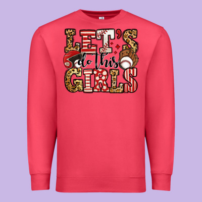 Let's Do This Girls Baseball Premium Sweatshirt Designed By Jasminsmagicworld