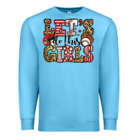 Ocean Blue let's do this girls baseball Premium Sweatshirt - Jasminsmagicworld