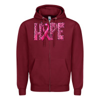 Burgundy Hope Breast Cancer Zipper Hoodie - texasbilliewilder