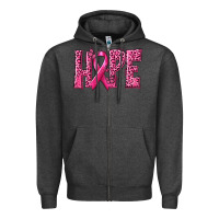 Charcoal Heather Hope Breast Cancer Zipper Hoodie - texasbilliewilder